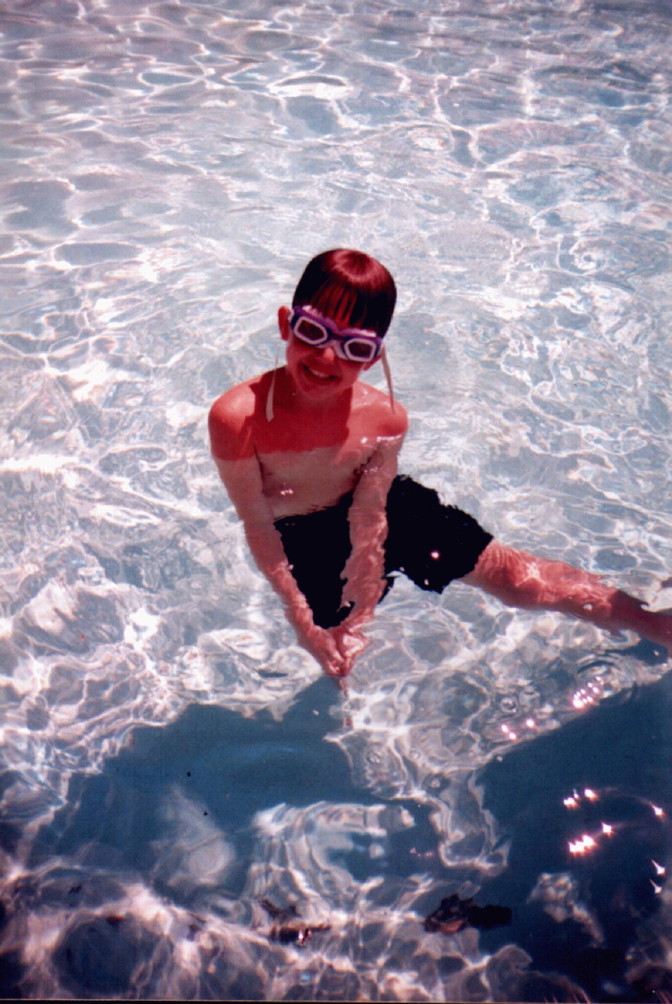 Chad in the pool at Memas